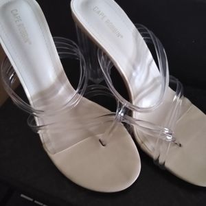 Clear heeled sandals